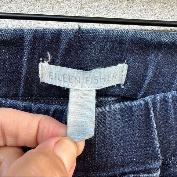 Eileen Fisher Organic Cotton High Stretch Waist Denim Jean Leggings - Picture 3 of 8